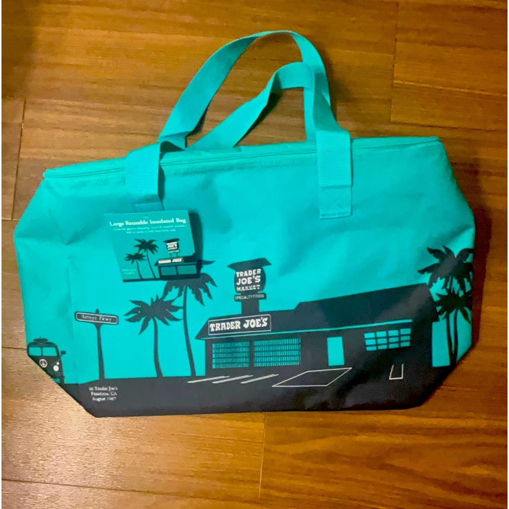 Trader Joe's Cooler Bag Blueish Green Insulated NEW & Ships Fast